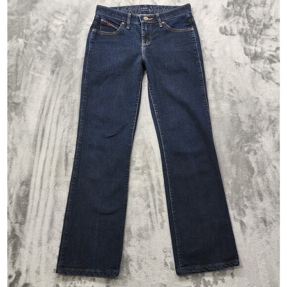 Wrangler Jeans Womens 5/6 X 30 Dark Wash Ultimate Riding Q-Baby Mid-Rise Bootcut - Picture 1 of 13